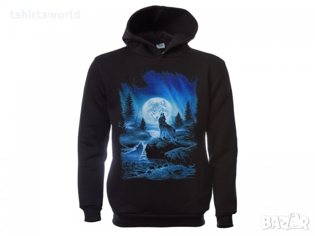 Нов детски суичър с дигитален печат Вълк, пълнолуние, Серия вълци, снимка 8 - Детски анцузи и суичери - 34524300