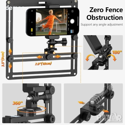 Стойка за телефон и екшън камера с магнитен абажур, комплект за монтаж, снимка 3 - Селфи стикове, аксесоари - 51215509