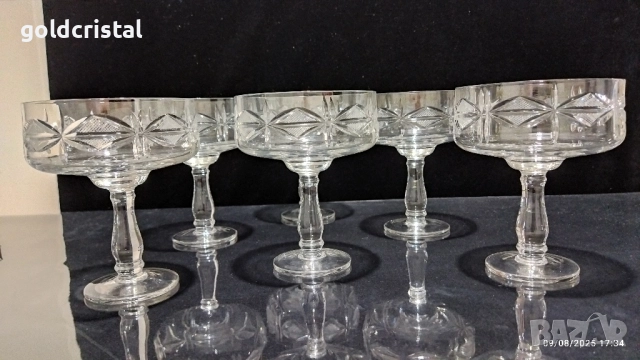 Кристални чаши български кристал, снимка 6 - Антикварни и старинни предмети - 25854658