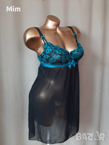 RougeGorge S/M Черна прозрачна нощница с електрикова дантелена , снимка 5 - Корсети, бюстиета, топове - 40892358