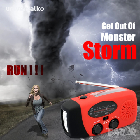 Соларно Акумулаторно радио, Power Bank, с фенер, за къмпинг Радио, снимка 1