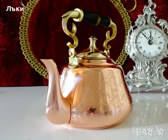 Меден чайник,чиста червена мед,приказен. , снимка 4 - Антикварни и старинни предмети - 55837089