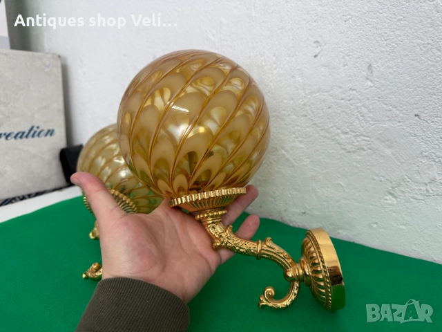 Позлатени аплици за стена №7620, снимка 5 - Антикварни и старинни предмети - 52468988