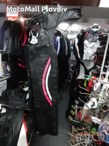 Дамски гамаши телешка кожа мото мотор чопър рокер женски, снимка 7 - Аксесоари и консумативи - 49315960