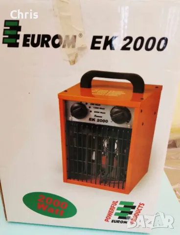 Електрическа печка с вентилатор Eurom EK2000  , снимка 7 - Отоплителни печки - 48397137