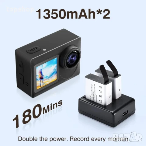 компактна и многофункционална екшън камера Aviner А9 4K, водоусточива 40м. Ultra HD 20 мегапискела.., снимка 2 - Камери - 50494760