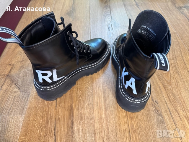 Кожени боти - Karl Lagerfeld - 39 номер, снимка 12 - Дамски боти - 52955255