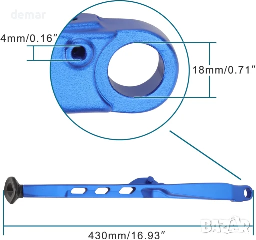 Стойка за мотор GOOFIT, странична стойка за мотоциклет с пружина, синя, снимка 2 - Аксесоари и консумативи - 51413372