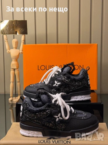 Louis Vuitton Дамски Черни Блестяши Маратонки👟Дамски Спортни Обувки Луис Витон