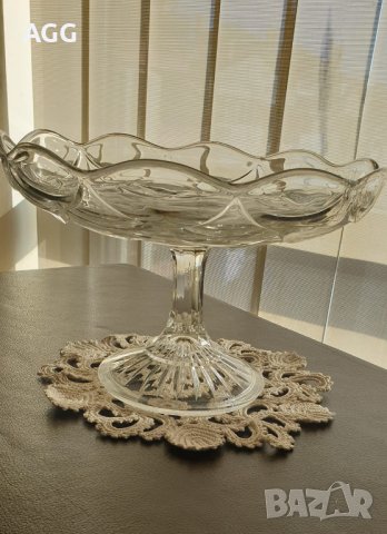 Ретро арт декор винтидж стъклена фруктиера, снимка 2 - Антикварни и старинни предмети - 39299759