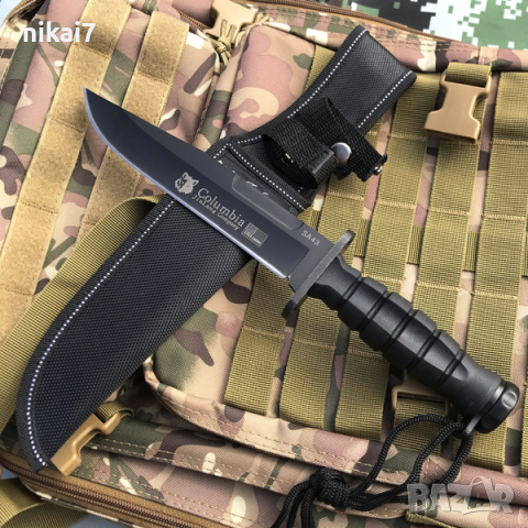 Тактически нож Columbia BLACK TACTICAL за самозащита лов 30,5см