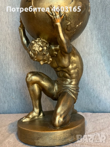 Скулптура на Атлас Титан, държащ глобус, снимка 2 - Антикварни и старинни предмети - 52793147