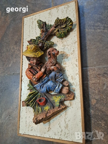 3D пано за стена "Момче с куче" 31/4