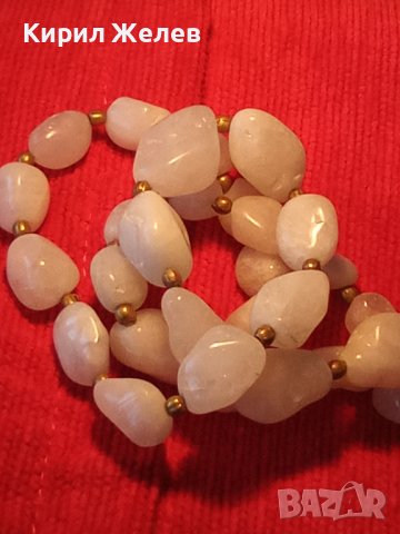 МЛЕЧЕН КВАРЦ - ПРЕКРАСНО РЕТРО АР НУВО СТИЛ КОЛИЕ от ПОЛИРАНИ ПОЛУСКЪПОЦЕННИ КАМЪНИ и БРОНЗ 34697, снимка 13 - Колиета, медальони, синджири - 39189611