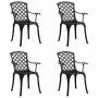 vidaXL Градински столове, 4 бр, лят алуминий, черни(SKU:315573, снимка 1 - Градински мебели, декорация  - 44638983