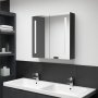 LED шкаф с огледало за баня, искрящо черен, 62x14x60 см, снимка 1 - Огледала - 40550955