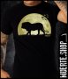 Черна тениска с щампа LION FULL MOON, снимка 1 - Тениски - 41168864