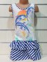 Нова детска моряшка рокля с трансферен печат Делфинчета, два модела, снимка 2