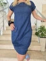 Дамска Синя Лятна Къса Тънка Мека Дънкова Рокля С Джоб👗Къса Лятна Мека Рокля Деним Код VL-101, снимка 2