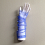 Дамски ръкавици без пръсти от син тюл с бели мъниста- 3009, снимка 5