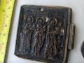 Стара бронзова възрожденска икона,панагия,19в,руска,нагръдна, снимка 9