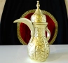 Арабска бронзова кана за кафе,джезве,Dallah,печат на майстора. , снимка 1
