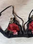 Ново черно дантелено бюстие с бродирано цвете и регулиращи се презрамки S , M , L , XL размер, снимка 3