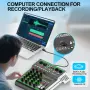 Aveek F4 4-канален аудио миксер – Bluetooth, USB, 99 DSP ефекта, 48V Phantom Power, снимка 6