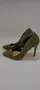 Дамски обувки в маслено зелен цвят на висок ток. Материя велур. Размер 40/41 номер , снимка 2