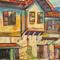 Цвятко Цветков Стория двор Възрожденска къща с маслени бои, снимка 6 - Картини - 41645000