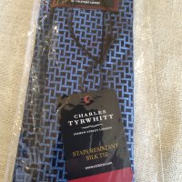 Вратовръзка от устойчива на петна коприна – кралска голяма решетка – Charles TYRWHITT, снимка 5 - Други - 42375306