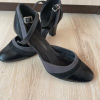 Черно-сиви обувки на среден ток, 36 номер, снимка 6 - Дамски обувки на ток - 35990879