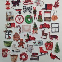 Дизайнерски скрапбук стикери Весела Коледа 39 бр - V100, снимка 2 - Други - 42480200