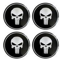 капачки за джанти Punisher череп 4 броя комплект черни 58мм, снимка 1 - Аксесоари и консумативи - 41463248