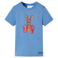 Детска тениска с къс ръкав, средно синьо, 104(SKU:11875, снимка 1 - Детски тениски и потници - 44792647