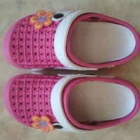 Розово бели  детски чехли джапанки тип Crocs, снимка 7 - Детски сандали и чехли - 35873880