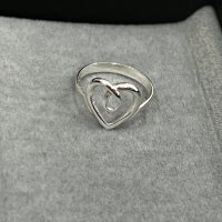 Сребърен пръстен сърце, снимка 1 - Пръстени - 44423671