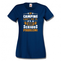 Дамска тениска If Camping Can't Fix It,Изненада,Подарък,Поход,Връх,Хижа, снимка 7 - Тениски - 36373707