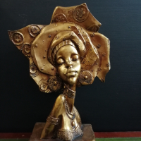Декоративна статуетка Африканка, снимка 4 - Статуетки - 36195831