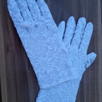 Бели къси дантелени ръкавици, снимка 1 - Ръкавици - 39042221