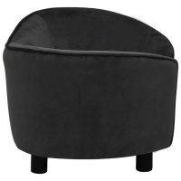 Кучешки диван, черен, 69x49x40 см, плюш, снимка 4 - Дивани и мека мебел - 40308839