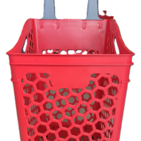 ПРОМО!!! PVC Сива кошница за пазаруване с колела, 75 литра, снимка 5 - Друго търговско оборудване - 42258690