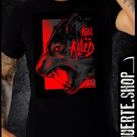 Черна тениска с щампа KILL OR BE KILLED, снимка 1 - Тениски - 41084562
