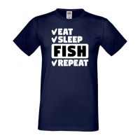 Мъжка тениска Fish 1,Eat,Sleep,Fish,Anime,Repeat,Ядене,Спане,Риба,Подарък,Повторение,Празник,, снимка 10 - Тениски - 36418956