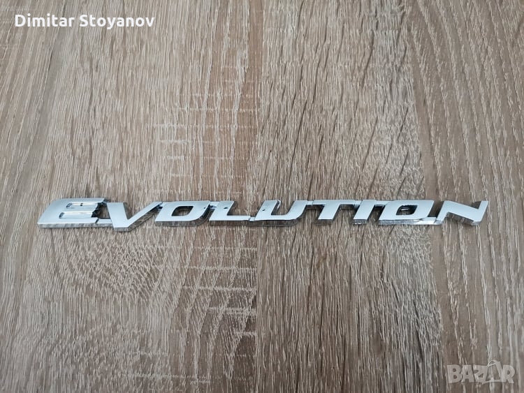 сребрист надпис Mitsubishi Evolution, снимка 1
