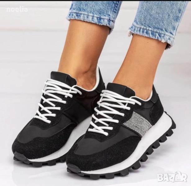 нови дамски черни маратонки , снимка 1