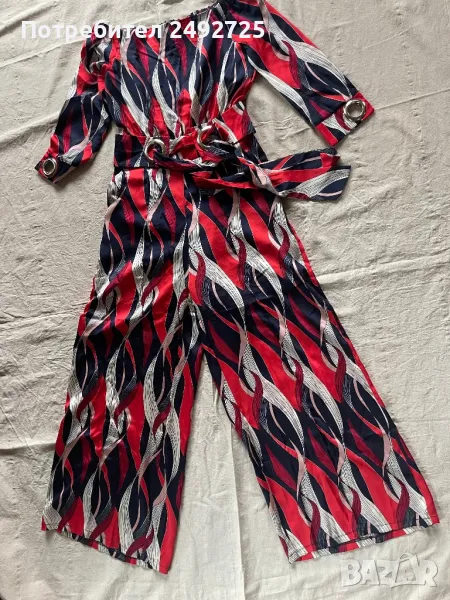 Гащеризон дълъг с етикет ефирен червено- син, снимка 1