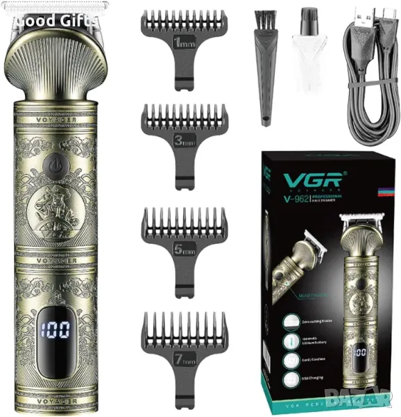 Професионална машинка за подстригване VGR V-962 с LCD дисплей и метален корпус, снимка 1