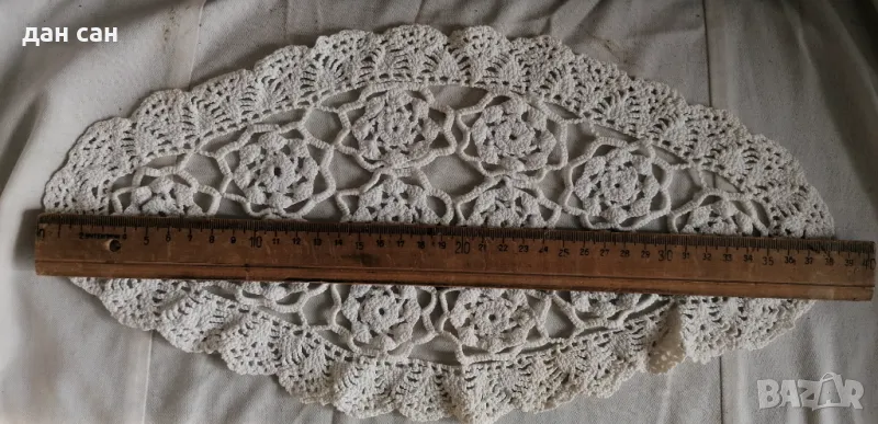 ретро ръчно плетено на кука подложка дантела 1, снимка 1