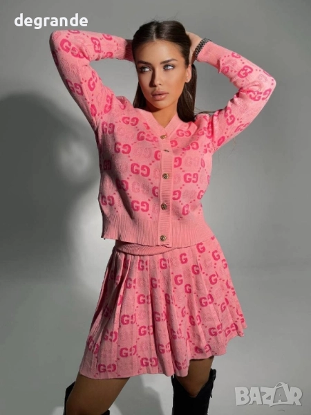 НАМАЛЕН Дамски комплект Gucci финно плетиво ВИДЕО НА МОДЕЛА, снимка 1